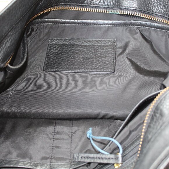 Cole Haan Pebbled Leather Large Bag Black w/Brushed Gold Hardware Lots of ROOM! - Picture 6 of 16